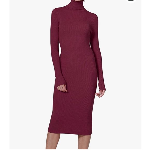 ninovino Dresses & Skirts - ninovino Women's Turtleneck Ribbed Knit Long Sleev